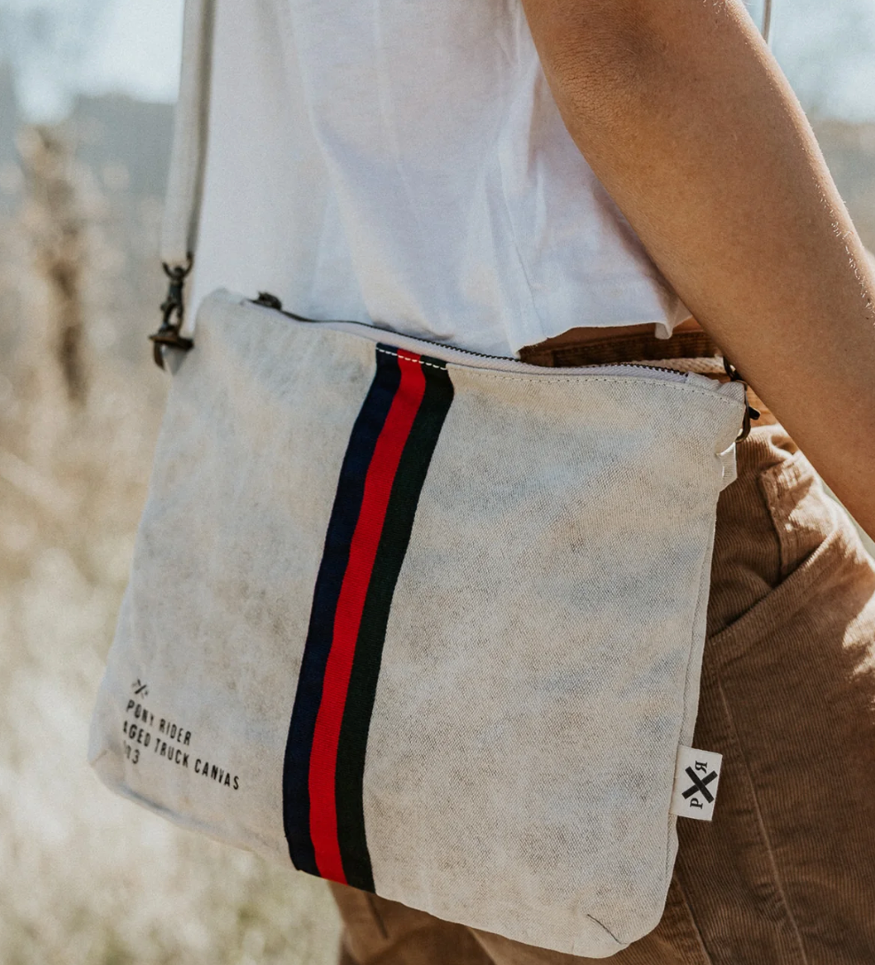 Pony Rider Escapee Clutch Bag with Strap - Natural