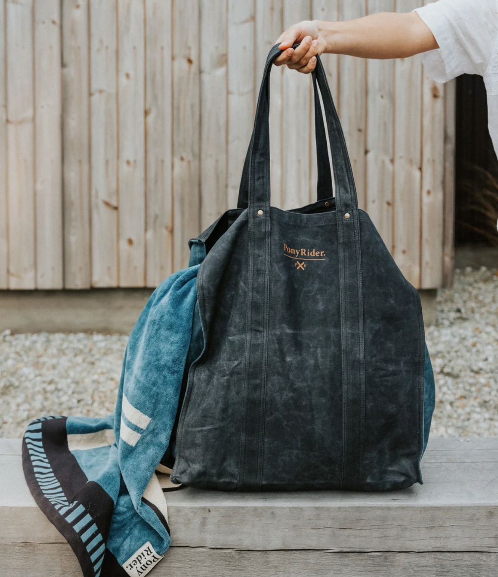 Pony Rider Market Canvas tote - Blue