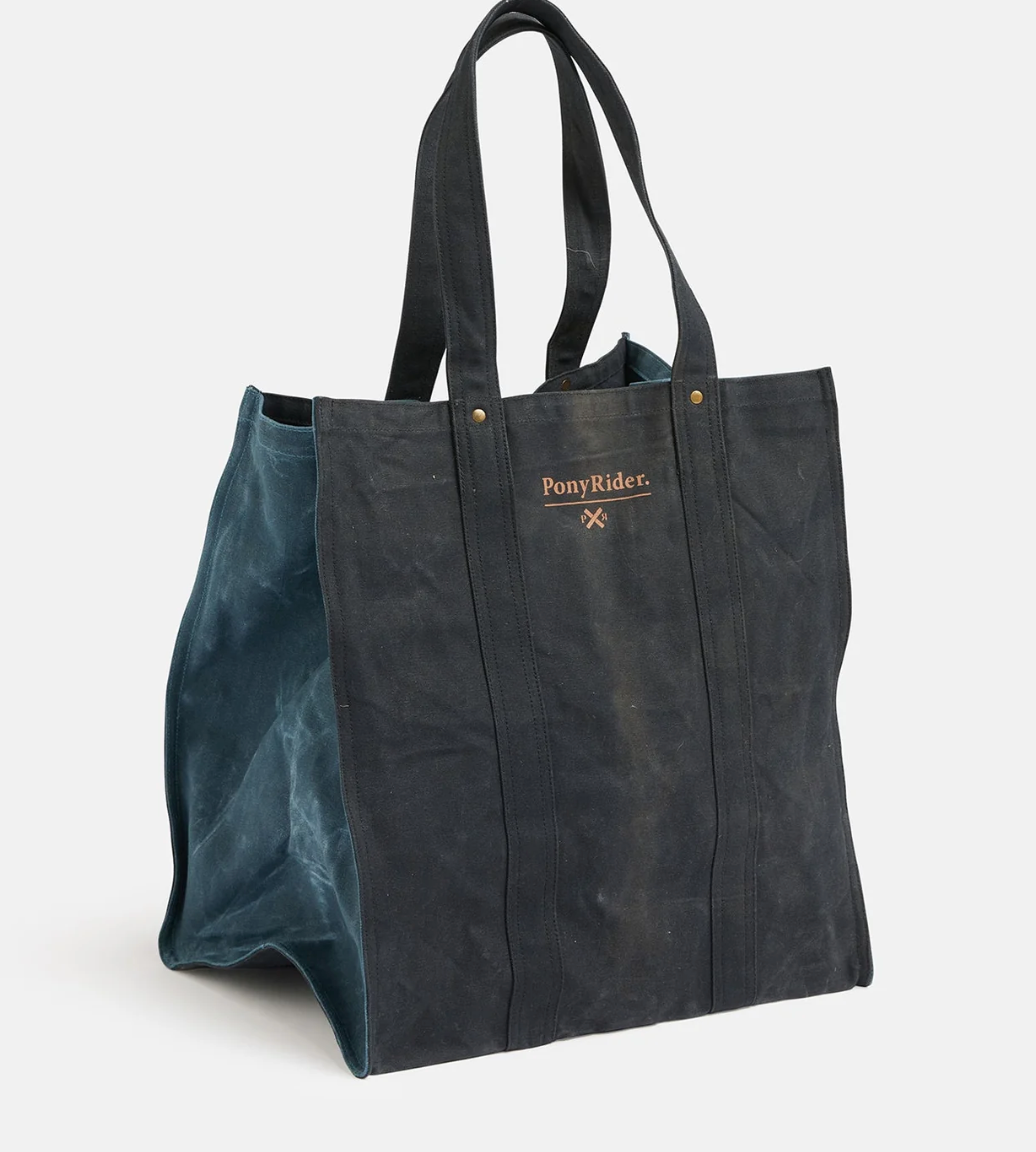 Pony Rider Market Canvas tote - Blue