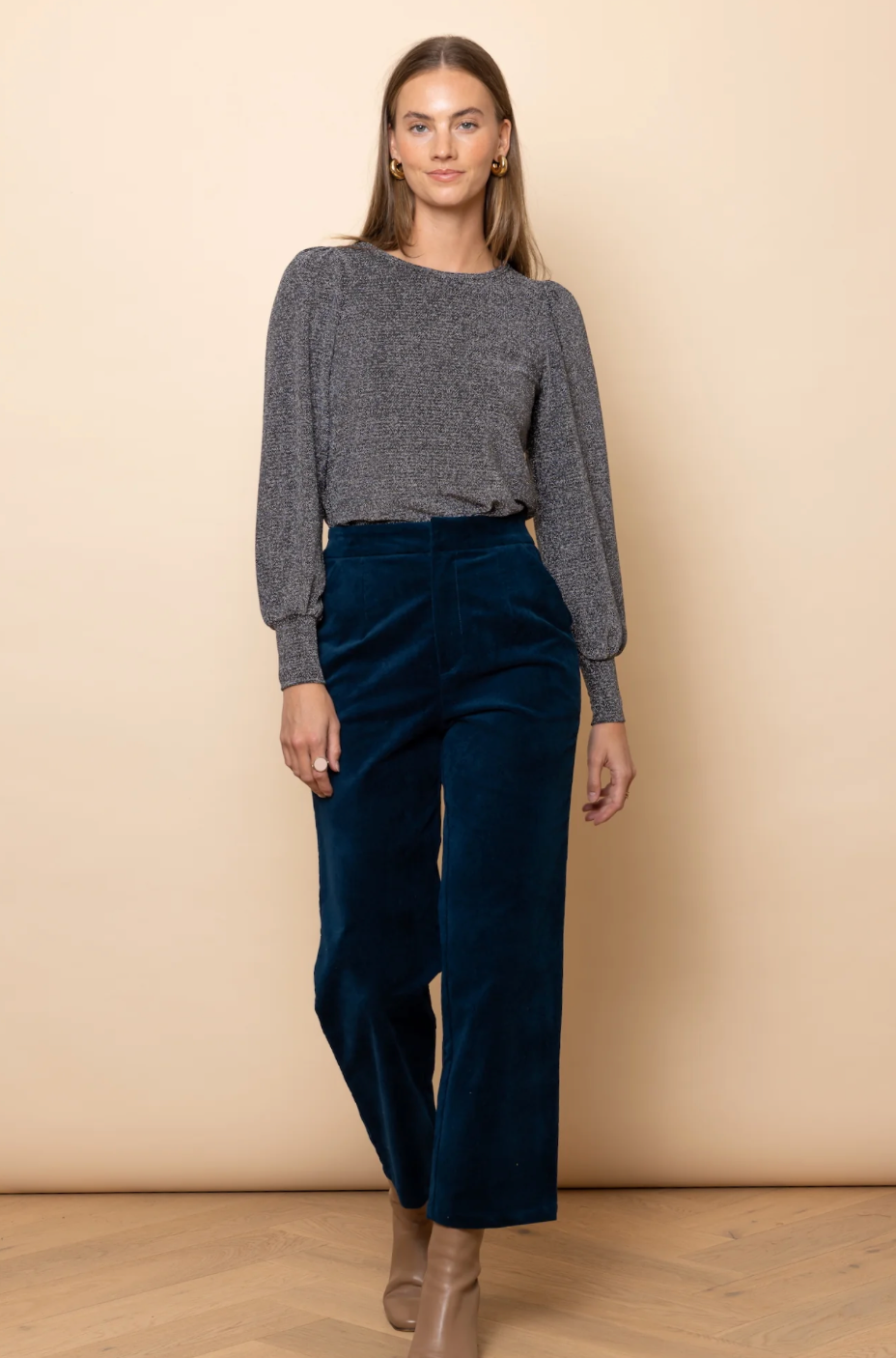 Frock Me Out Petrol Velvet pant