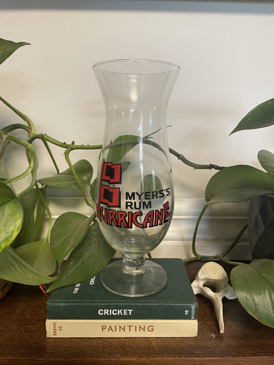 Vintage Myers Rum Hurricane Glass Set