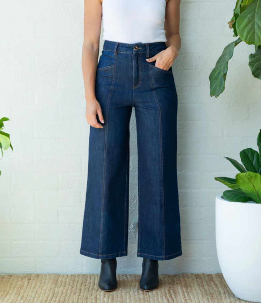 Frock Me Out Indigo Denim High Waisted Pants
