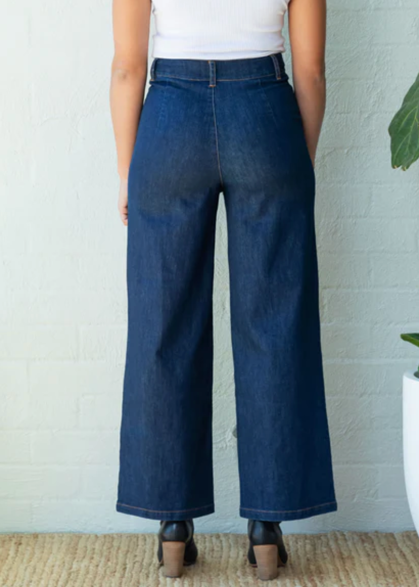 Frock Me Out Indigo Denim High Waisted Pants
