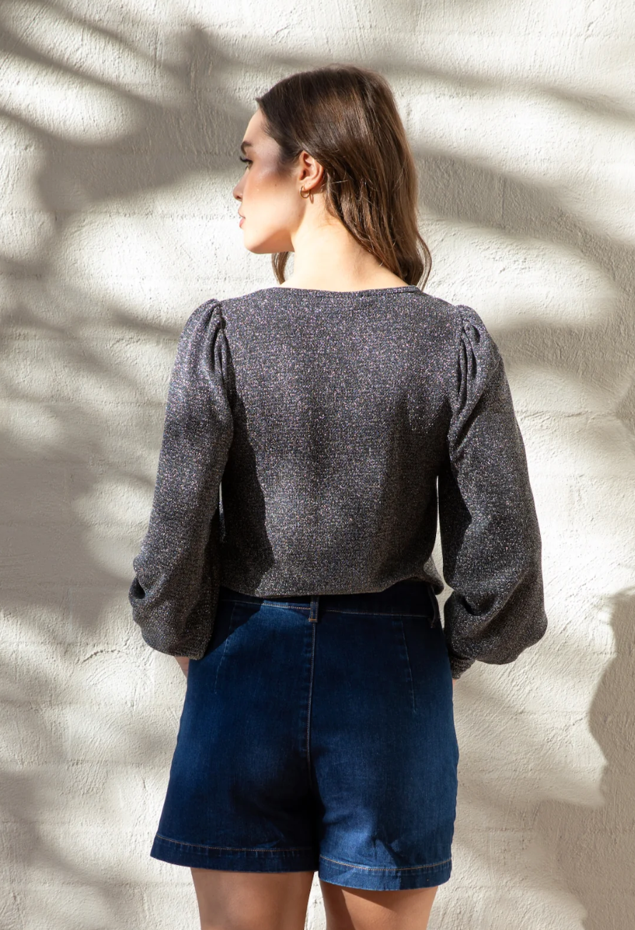 Frock Me Out Silver Lurex top