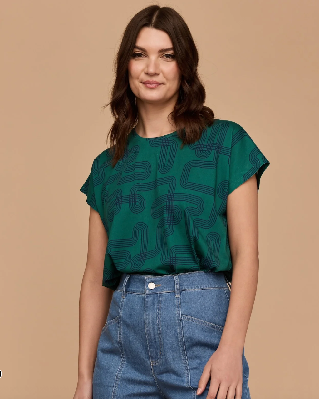 Frock Me Out Labyrinth capped sleeve tee