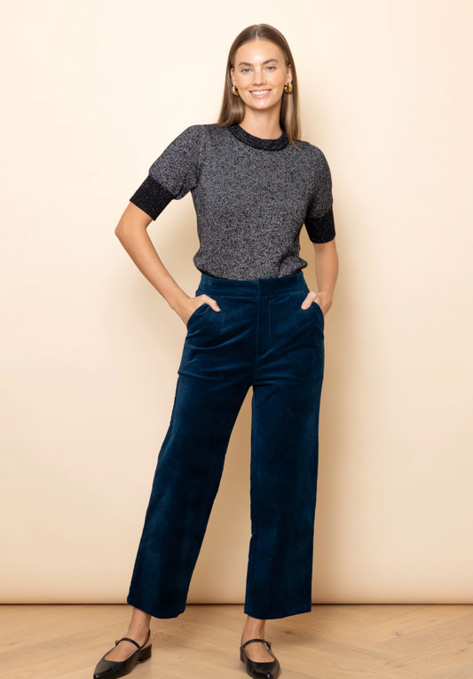 Frock Me Out Petrol Velvet pant